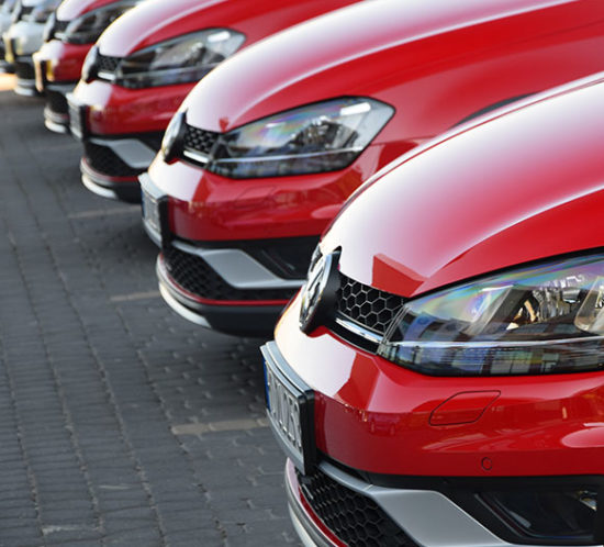 Row of new cars