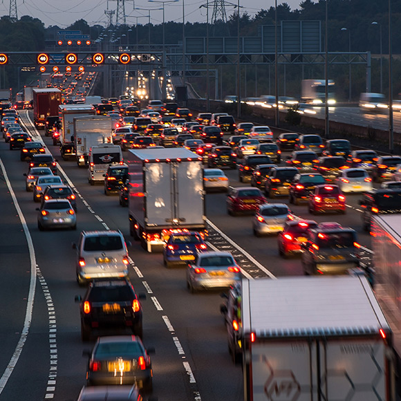 Lots of traffic on variable speed motorway